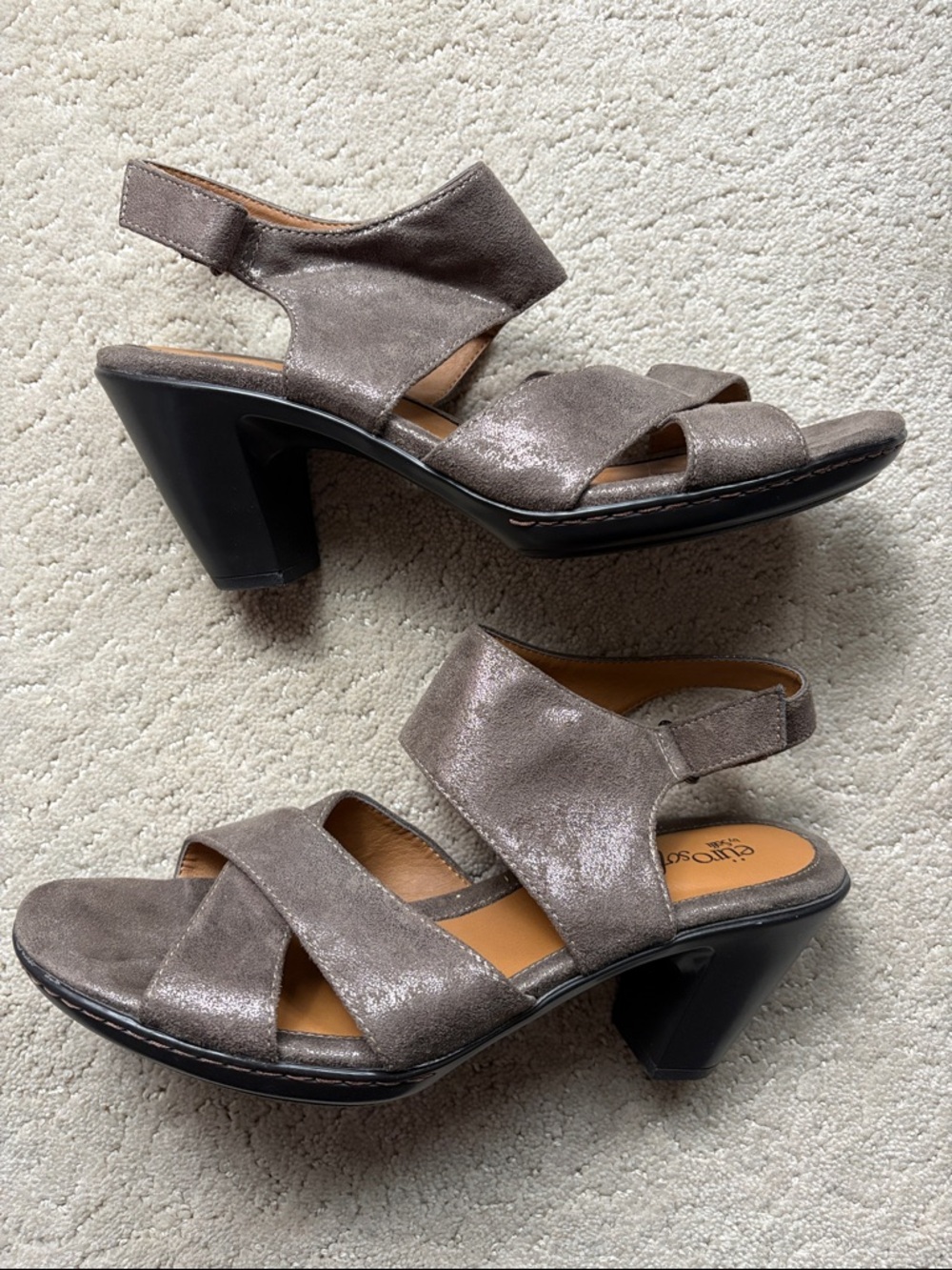 Eurosoft Sofft Viera Heeled Sandals Shimmer Metallic 10M